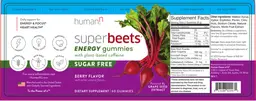 Label for Superbeets Energy Gummies Berry Flavor
