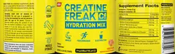 Label for Creatine Freak CF Hydration Mix Fuzzy Peach