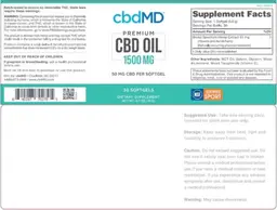 Label for Premium CBD Oil 1500 mg