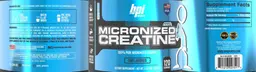 Label for Micronized Creatine Unflavored