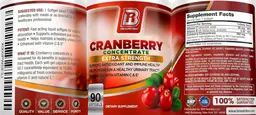 Label for Cranberry Concentrate Extra Strength