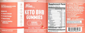 Keto BHB Gummies 500 mg Oolong Peach