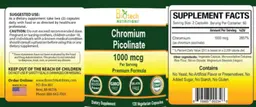Label for Chromium Picolinate 1000 mcg