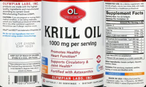 Label for Krill Oil 1000 mg