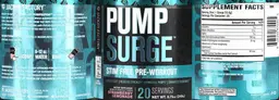 Label for PumpSurge Strawberry Lemonade