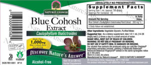 Blue Cohosh Extract 1,000 mg Alcohol-Fre
