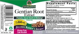 Label for Gentian Root Extract 1000 mg