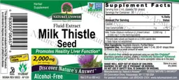 Label for Milk Thistle Seed 2,000 mg Alcohol-Free