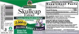 Label for Skullcap Extract 2,000 mg Alcohol-Free