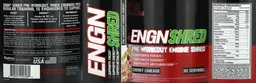 Label for ENGN Shred Pre-Workout Cherry Limeade