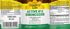 Active B12 Dibencozide 3000 mcg with Fol