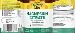 Label for Magnesium Citrate 250 mg