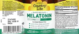 Label for Melatonin 1 mg Rapid Release