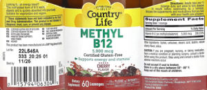 Methyl B12 5,000 mcg Cherry Flavor