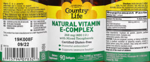 Natural E-Complex 268 mg (400 I.U.)
