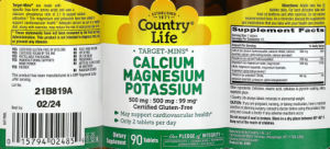 Calcium 500 mg Magnesium 500 mg Potassiu