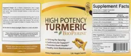Label for High Potency Turmeric with Bioperine