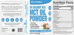 Label for MCT Oil Powder Coconut Cream Flavor