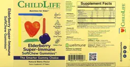 Label for Elderberry Super-Immune SoftChew Gummies Natural Berry Flavor