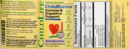 Label for ChildBiotics Immune & Digestive Support Natural Berry Flavor