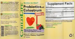 Label for Probiotics with Colostrum Natural Berry Flavor