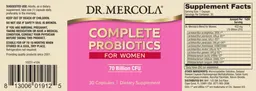 Label for Complete Probiotics for Women 70 Billion CFU