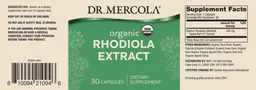 Label for Organic Rhodiola Extract
