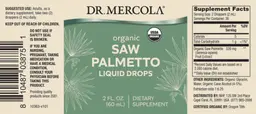 Label for Organic Saw Palmetto Liquid Drops