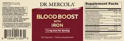 Label for Blood Boost with Iron 7.5 mg