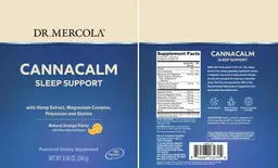 Label for CannaCalm Sleep Support Natural Orange Flavor