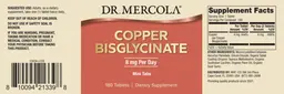 Label for Copper Bisglycinate 8 mg