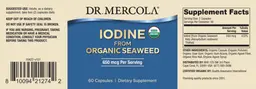 Label for Iodine from Organic Seaweed 650 mcg