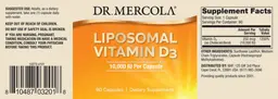 Label for Liposomal Vitamin D3 10,000 IU