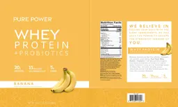 Label for Whey Protein + Probiotics Banana