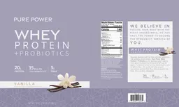 Label for Whey Protein + Probiotics Vanilla
