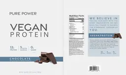 Label for Vegan Protein Chocolate