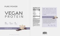 Label for Vegan Protein Vanilla