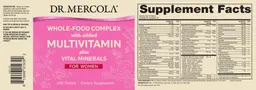 Label for Whole-Food Multivitamin plus Vital Minerals for Women