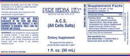 Label for A.C.S. (All Cells Salts)