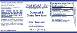Label for Crampbark & Chaste Tree Berry
