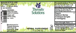 Label for Organic Hawthorn Berries