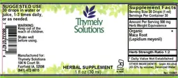 Label for Organic Maca Root