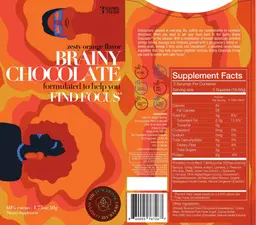 Label for Brainy Chocolate Zesty Orange Flavor