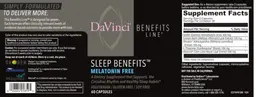 Label for Sleep Benefits Melatonin Free