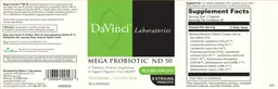 Label for Mega Probiotic ND 50