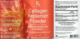 Label for Collagen Replenish Powder Unflavored
