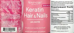 Label for Keratin Hair & Nails with Biotin