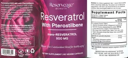 Label for Resveratrol With Pterostilbene