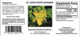 Label for St. John's Wort Supreme 450 mg
