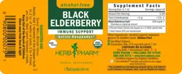 Label for Black Elderberry Alcohol-Free
